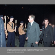 President Kwasniewski and hostesses in the uniform of Hitlerjugend 1996